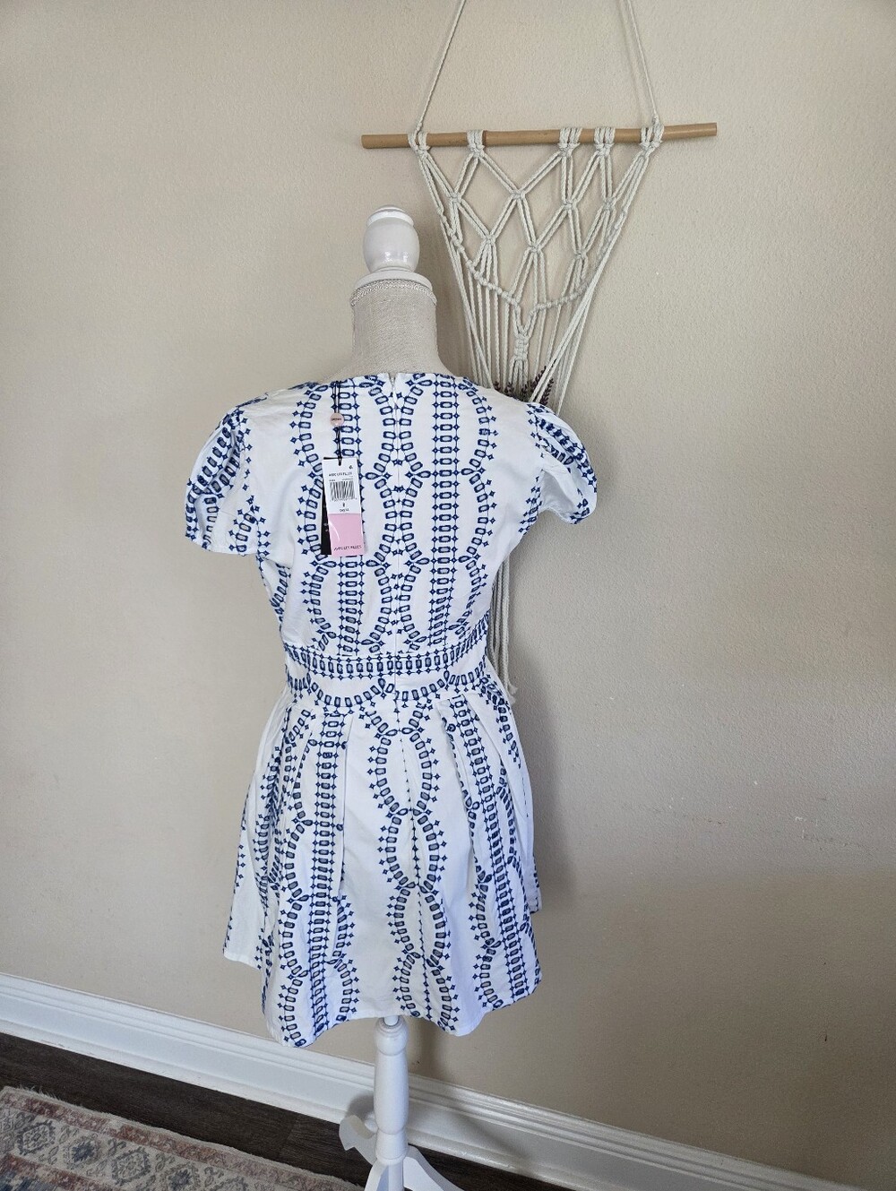 Avec Les Filles Cotton Eyelet Fit & Flare Mini Dress Size 8 NWT - Picture 4 of 13